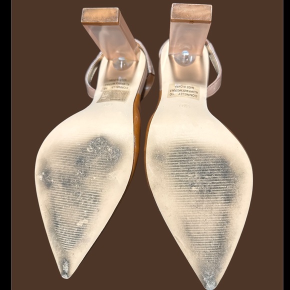 Fashion Nova Tan Clear Block Heels - Size 10 - Picture 6 of 9